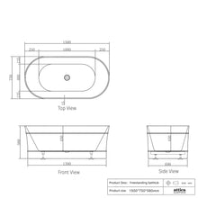 Bondi Matte White Freestanding Acrylic Bath