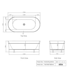 Bondi Matte White Freestanding Acrylic Bath