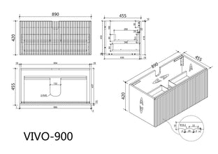 VIVO Wall Hung Vanity 750mm to 1500mm