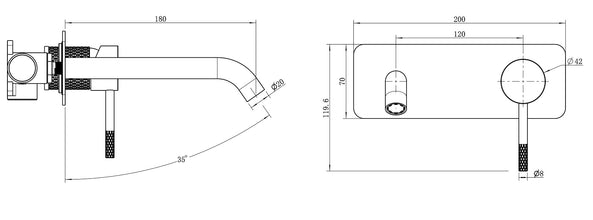 TIARA Wall Basin/Bath Set