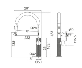 TIARA Pull Out Kitchen Sink Mixer