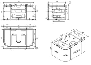 MILAN Wall Hung Vanity 900mm to 1500mm