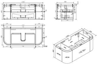 MILAN Wall Hung Vanity 900mm to 1500mm