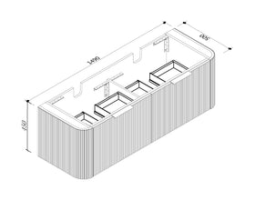 STELLA Wall Hung Vanity 900mm to 1500mm