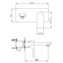 Luxus Basin/Bath Wall Mixer with Spout