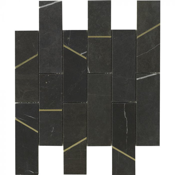 Deco Barres Nero Marquina Honed Marble