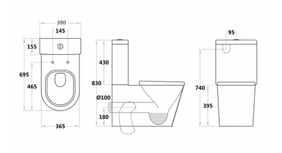 Kasey Box Rim Toilet Suite