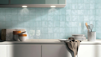 Luxe Sky Blue Ceramic Tile 100x100 Gloss/Matt