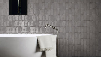 Luxe Smoke Grey Ceramic Tile 76x152 Gloss/Matt
