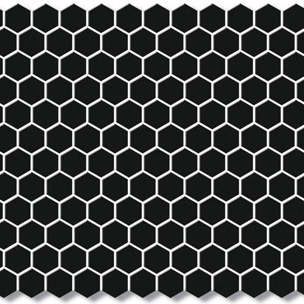 Hexagon Black Mosaic Tile 23mm