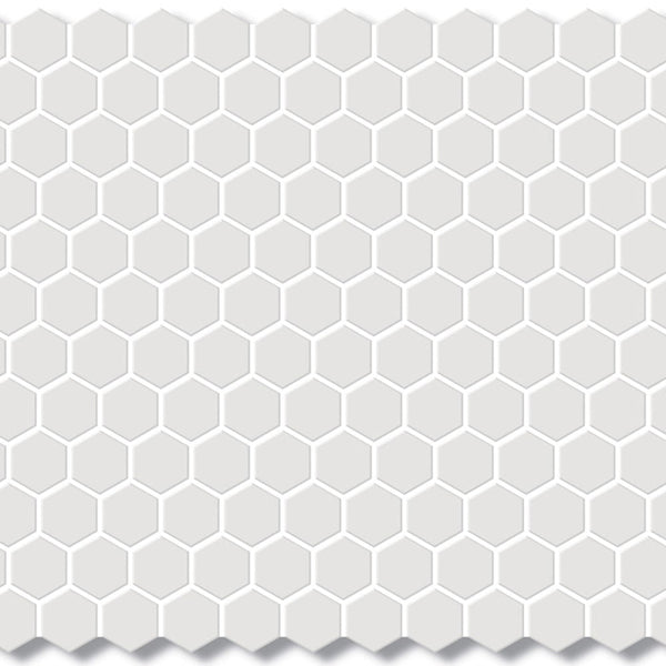 Hexagon White Mosaic Tile 23mm