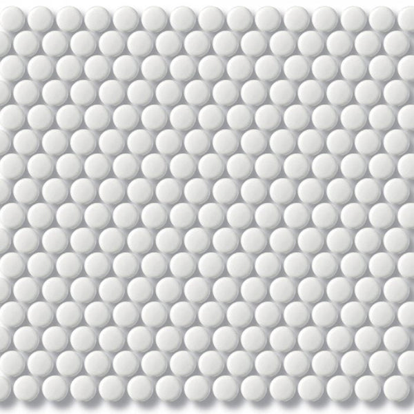 Penny Round White Mosaic Tile Matt/Gloss