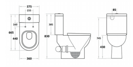 Bela Skew Toilet Suite