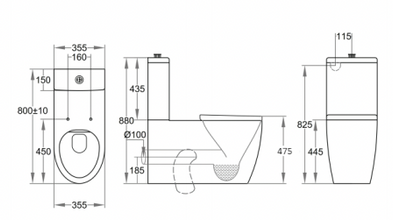 Asta Disable Rimless Toilet Suite