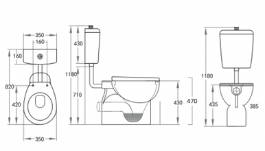 Calla Disable P-Trap Toilet Suite