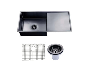 960x450x230mm Handmade Single Bowl Kitchen Sink with Drainer (Round Edges)