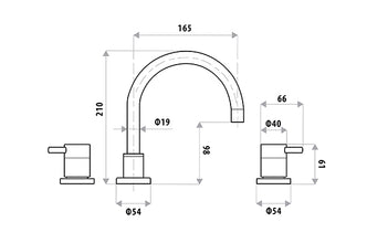 ELLE 3/4 Turn Vanity Hob Sink Set