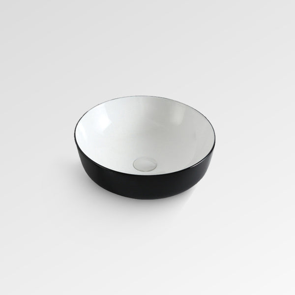 NIRVANA Fine Round Black & White Vessel Basin