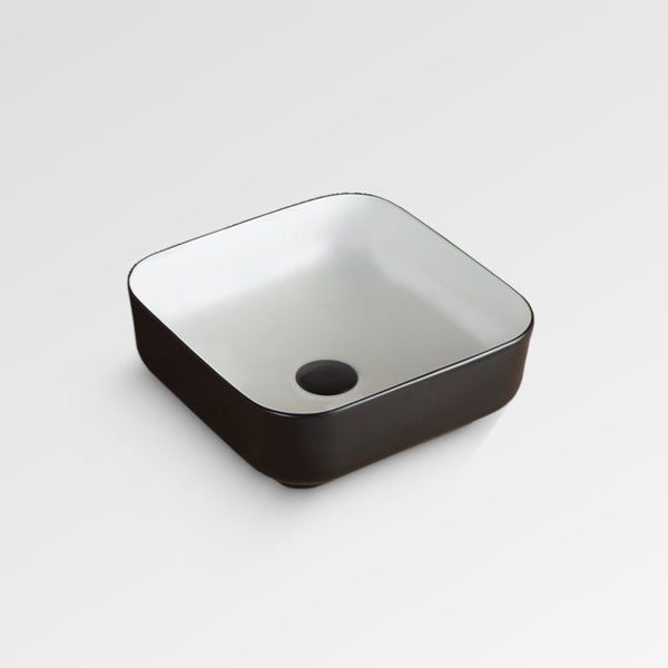 NIRVANA Fine Square Black & White Above Counter Basin
