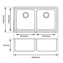 Arete Granite Double Bowls Kitchen Sink 838x476x241mm