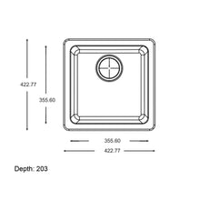Arete Granite Single Bowl Kitchen/Laundry Sink 422x422x203mm