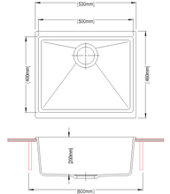 Carysil Enigma 100S Single Bowl Granite Sink 530x460x200mm