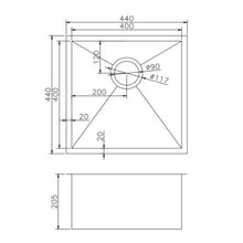 440x440x205mm Stainless Steel Handmade Single Bowl Sink for Flush Mount and Undermount