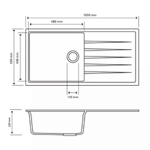 Carysil Vivaldi D100l Single Bowl Sink with Drainer 1000x500x220mm