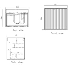 Hampton Mark II Satin White Wall Hung Vanity 600mm to 1500mm