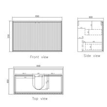 Hampton Mark II Satin White Wall Hung Vanity 600mm to 1500mm