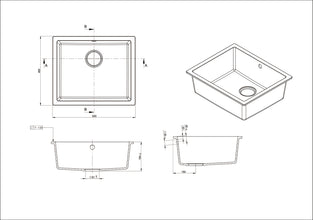Como Single Bowl Granite Sink 550x460