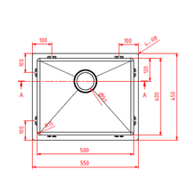 550x450x200mm Single Bowl Sink