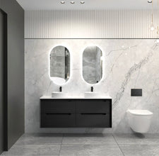 Byron Black Oak Wall Hung Vanity 600mm to 1500mm